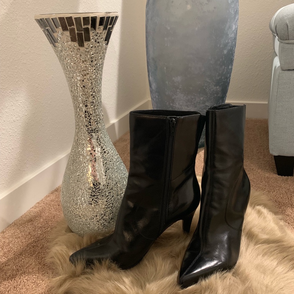 Nine West Leather Heeled Ankle Boots